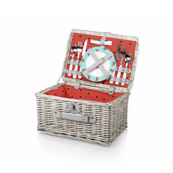 Picnic Time Catalina Watermelon Wood Picnic Basket