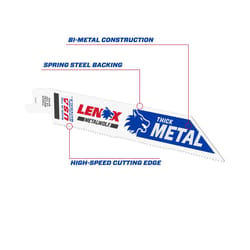 Lenox 6 in. Bi-Metal Reciprocating Saw Blade 14 TPI 1 pk