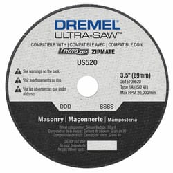 Dremel Ultra-Saw 3-1/2 in. D X 1/2 in. Silicon Carbide Masonry Cutting Wheel 1 pk