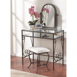 Linon Home Decor 31.8 in. W X 18.3 in. L Rectangular Vanity Table Set