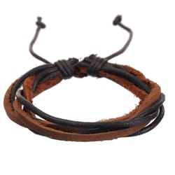 Mad Man Mens Lincoln Round Multicolored Bracelet Leather