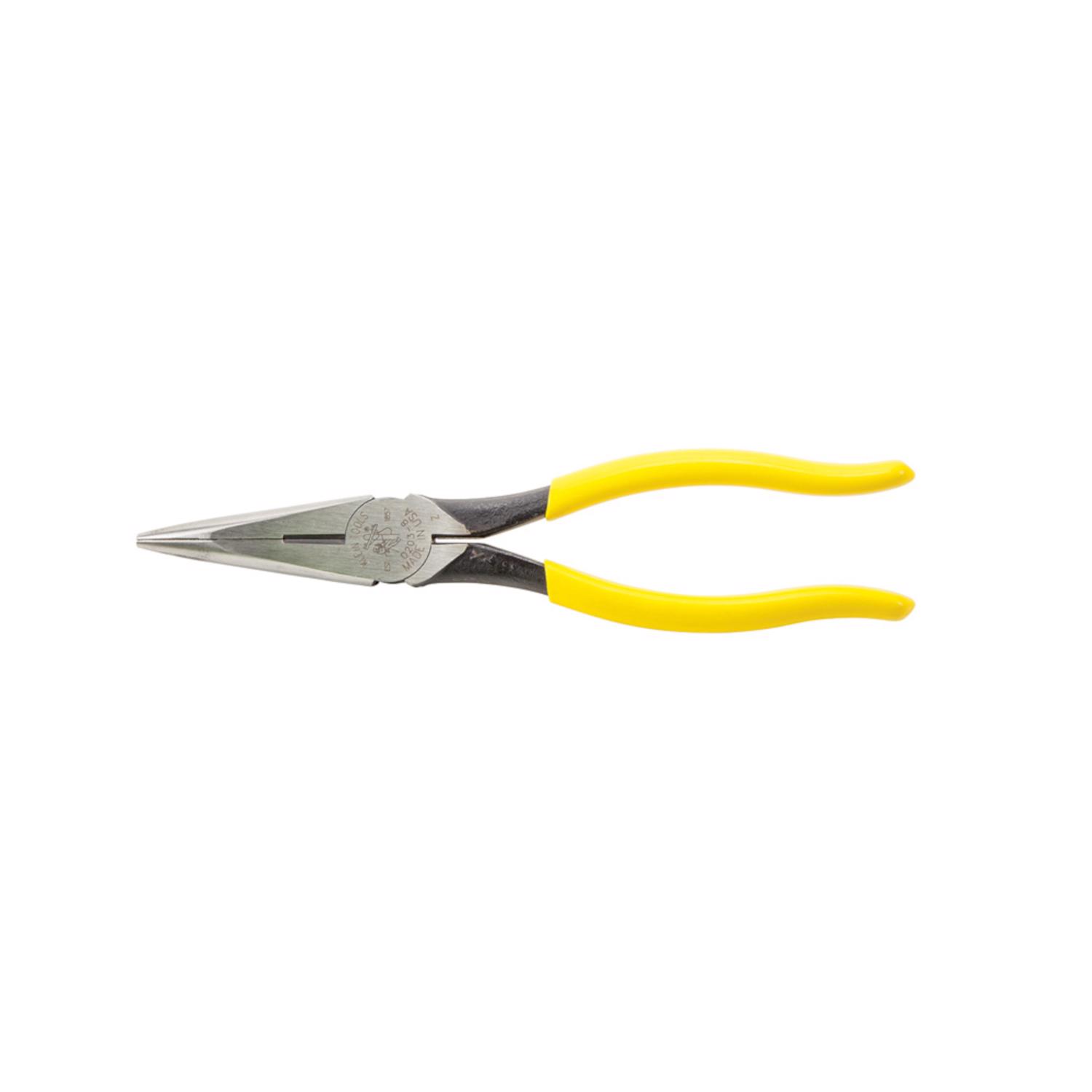 Klein Tools 8.41 in. Plastic/Steel Long Nose Side Cutting Pliers
