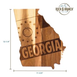 Totally Bamboo Rock & Branch 11.75 in. L X 13.25 in. W X 0.6 in. Acacia Wood Georgia Serving & Cutti