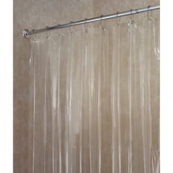 iDesign Clear Vinyl Solid Shower Curtain Liner