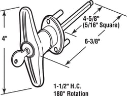Prime-Line 5.75 in. W X 4-5/8 in. L Diecast T Handle