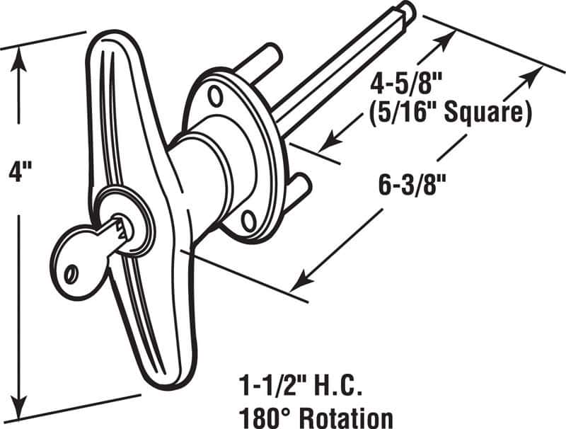 Prime-Line 6 in. W X 3-1/8 in. L Diecast L Handle