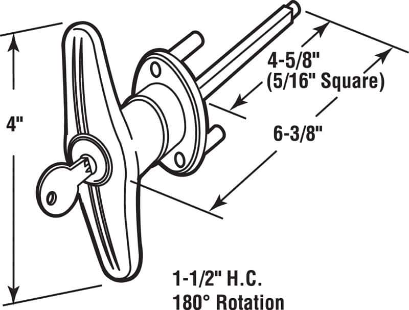 Prime-Line 6.38 in. L Diecast T Handle - Ace Hardware