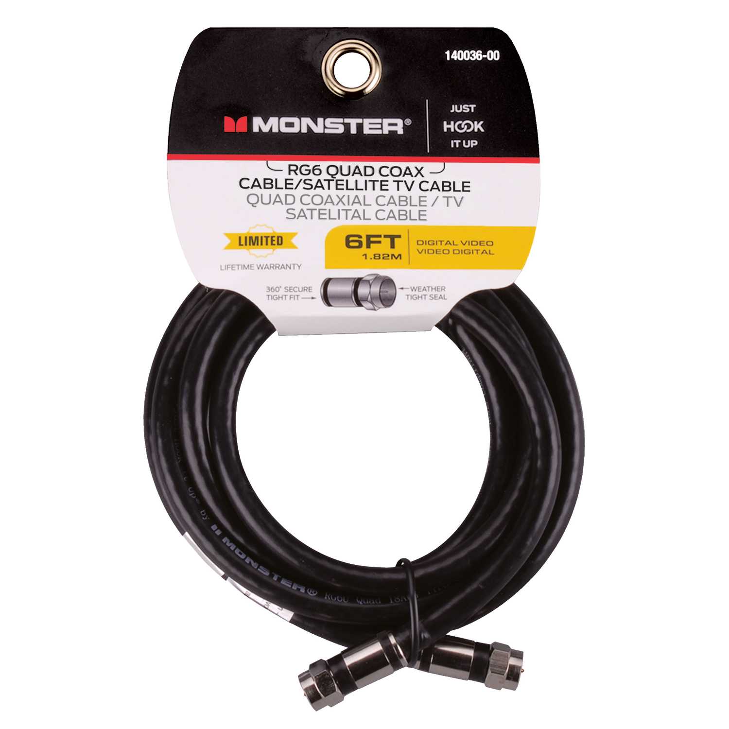 Monster Cable Just Hook It Up 6 ft. Weatherproof Video Coaxial Cable