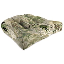 Jordan Manufacturing Green Floral Polyester Wicker Seat Cushion 4 in. H X 19 in. W X 19 in. L