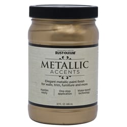 Rust-Oleum Metallic Accents Metallic Soft Gold Water-Based Paint Exterior and Interior 1 qt