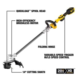 DeWalt 20V MAX DCST922P1 14 in. 20 V Battery String Trimmer Kit (Battery & Charger)