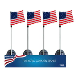 Alpine Solaris Multicolored Acrylic/Metal 34 in. H USA Flag Outdoor Garden Stake