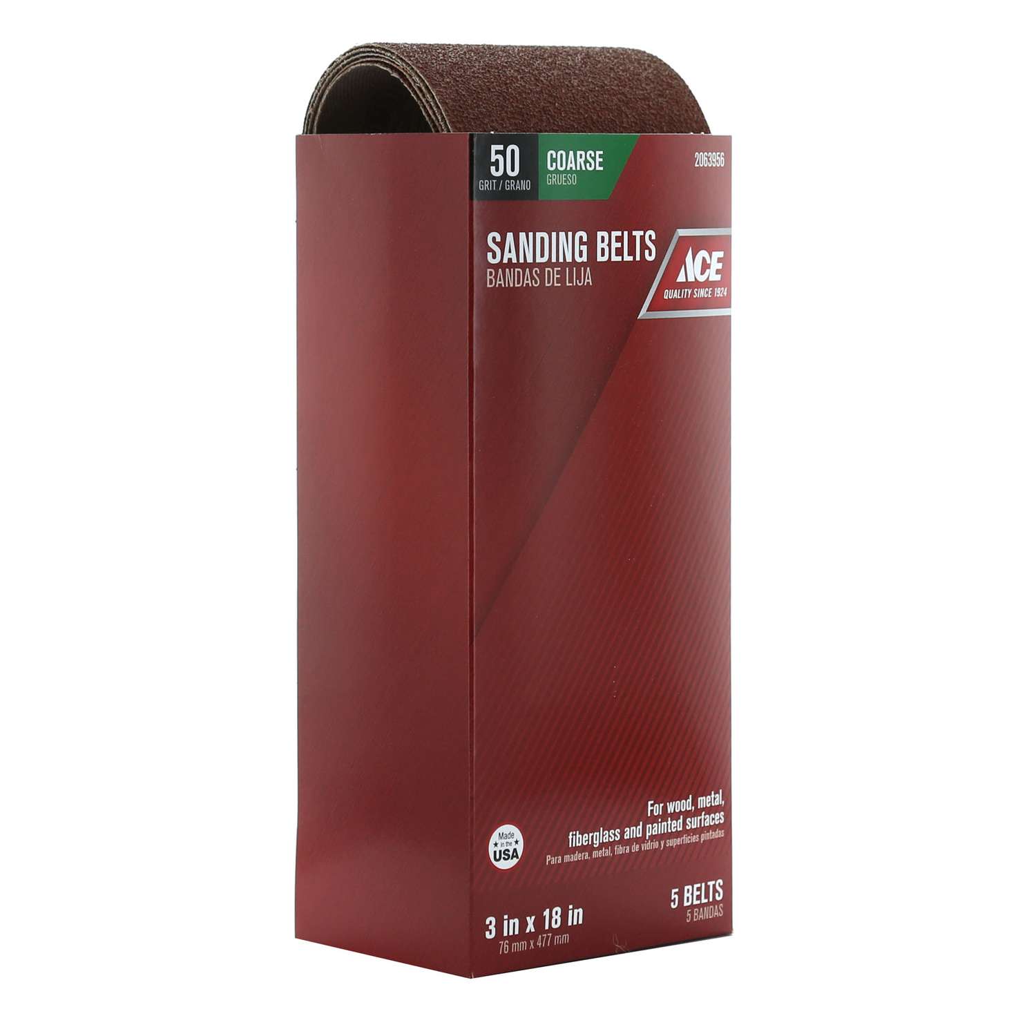 Aluminum Oxide ACE Sanding Belts Pkg of 2 40 Grit Extra Coarse for sale online 3x24 In 