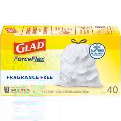 Glad Force Flex 13 gal No Scent Kitchen Trash Bags Drawstring 40 pk