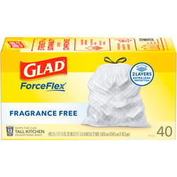 Glad Force Flex 13 gal No Scent Kitchen Trash Bags Drawstring 40 pk