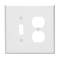 Leviton White 2 gang Thermoset Plastic Duplex/Toggle Wall Plate 1 pk