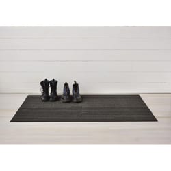 Chilewich 36 in. W X 60 in. L Black Stripe PVC Vinyl Rug