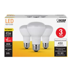 Feit R20 E26 (Medium) LED Bulb Soft White 45 Watt Equivalence 3 pk