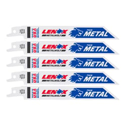 Lenox 6 in. Bi-Metal Reciprocating Saw Blade 24 TPI 5 pk