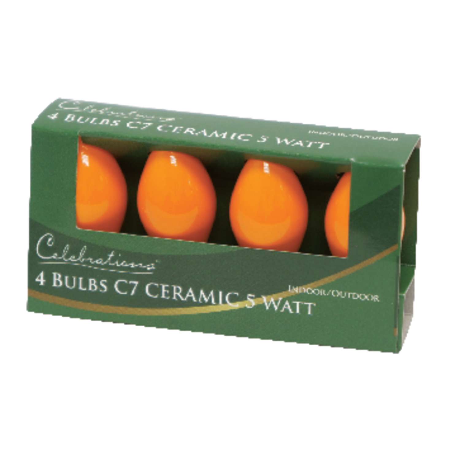 Celebrations Incandescent Orange 4 ct Replacement Christmas Light Bulbs
