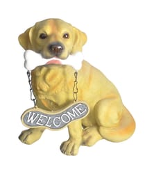 Infinity Welcome Dog Polyresin 12 in. H Outdoor Statue