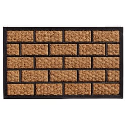 Calloway Mills Brickmann 1.5 W X 2.5 L Black/Brown Rectangle Coir Door Mat