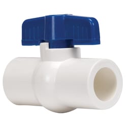 Homewerks 1-1/4 in. PVC Slip Ball Valve Full Port Quarter-Turn Lever For Non-Potable Water