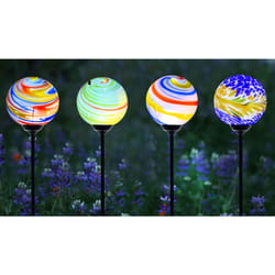 Alpine Assorted Glass/Metal 31 in. H Planet Globe Outdoor Garden Stake