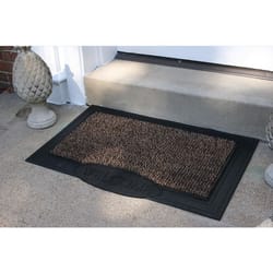 GrassWorx 24 in. W X 36 in. L Black/Brown Welcome Polyethylene Door Mat