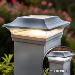 Classy Caps White Solar Powered 0.33 W LED Post Cap Light 1 pk