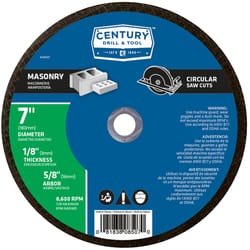 Century Drill & Tool 7 in. D X 5/8 in. Fiberglass C24R Abrasive Cut-Off Wheel 1 pc