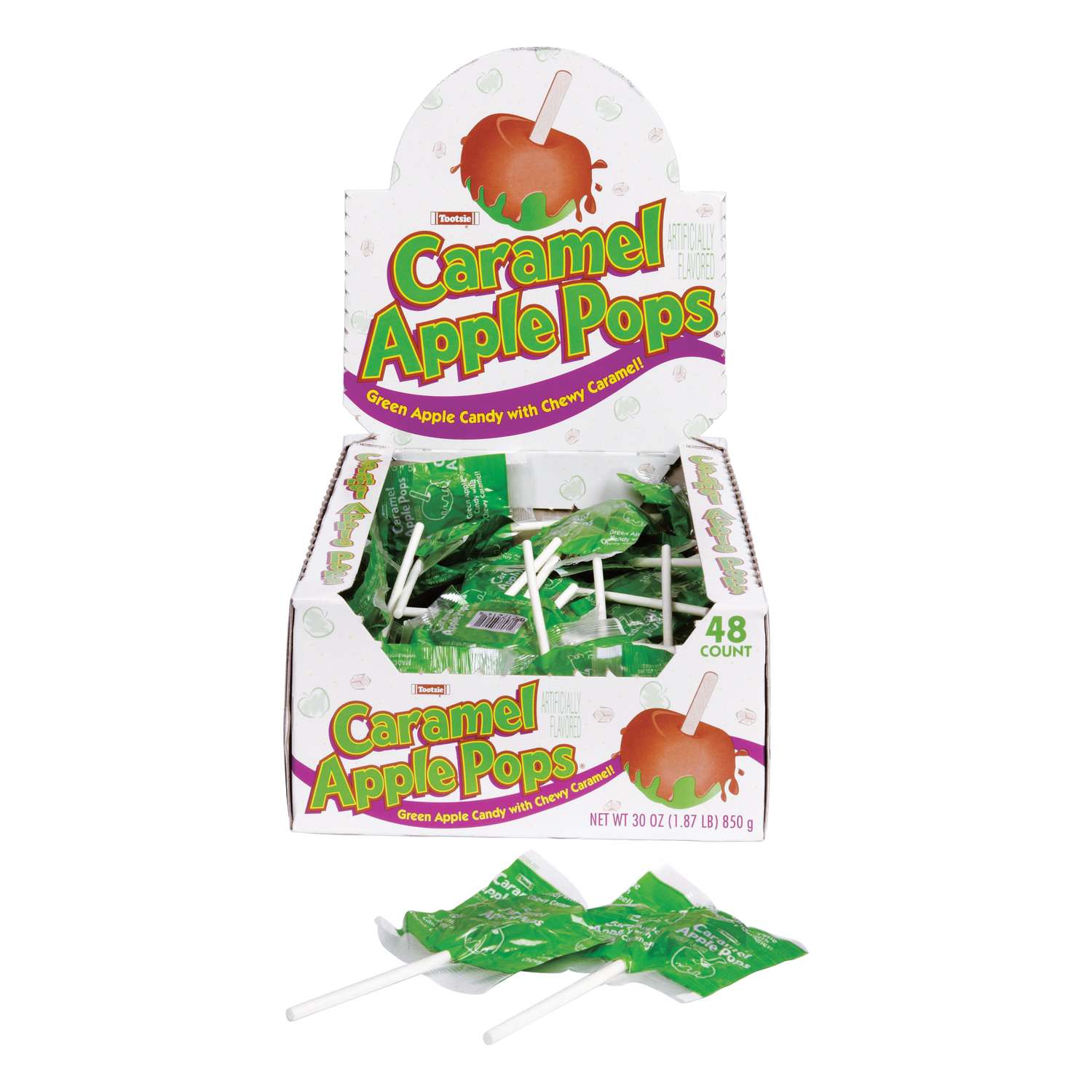 Tootsie Caramel Apple Pops Green Apple, Caramel Lollipop 30 oz Ace