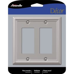 Amerelle Chelsea Brushed Nickel 2 gang Stamped Steel Decorator Wall Plate 1 pk