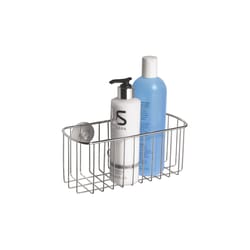 iDesign Rondo Silver Stainless Steel Suction Shower Caddy