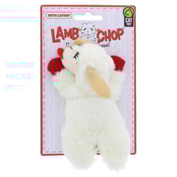 Multipet Lamb Chop White Plush Cat Toy 4 in. 1 pk