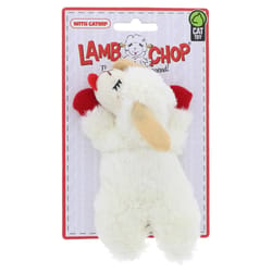 Multipet Lamb Chop White Plush Cat Toy 4 in. 1 pk