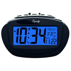 La Crosse Technology Equity 2.75 in. Black Alarm Clock LCD Battery Operated