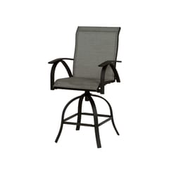 Living Accents Roscoe Black Steel Frame Sling Swivel Chair