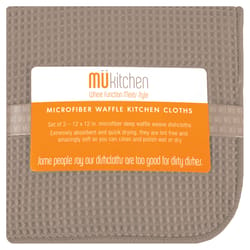 5pk Microfiber Waffle Kitchen Towel And Dish Cloth Set Orange - MU Kitchen