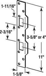 Prime-Line 11 in. H X 1.625 in. L Brass-Plated Steel Maximum Security Combination Strike
