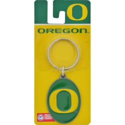 HILLMAN NCAA Tempered Steel Green Split Ring Keychain