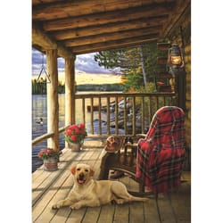 Cobble Hill Lake Cabin Labrador Tray Puzzle Multicolored 35 pc