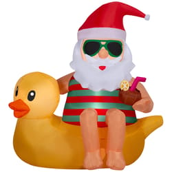 Gemmy Airblown LED Santa Sitting in Duck 5 ft. Inflatable