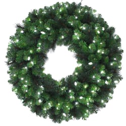 Celebrations 26 in. D LED Prelit Pure White Pine Wreath