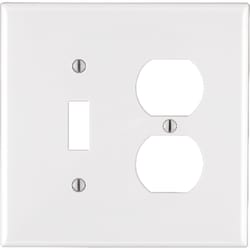 Leviton White 2 gang Thermoplastic Nylon Duplex/Toggle Wall Plate 1 pk