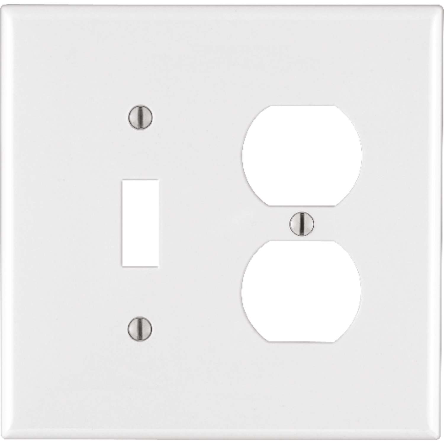 Leviton White 2 gang Thermoplastic Nylon Duplex/Toggle Wall Plate 1 pk ...