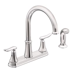 Moen Solidad Two Handle Chrome Kitchen Faucet Side Sprayer Included