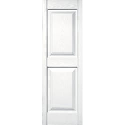 Builders Edge 47 in. H X 14.75 in. W White Raised Panel Vinyl Shutter 2 pk