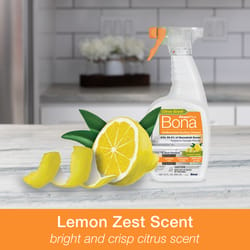 Bona PowerPlus Lemon Zest Scent Antibacterial Cleaner Liquid Spray 22 oz