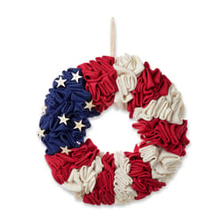 Glitzhome Patriotic Wreath Linen/Other/Styrofoam 1 pc